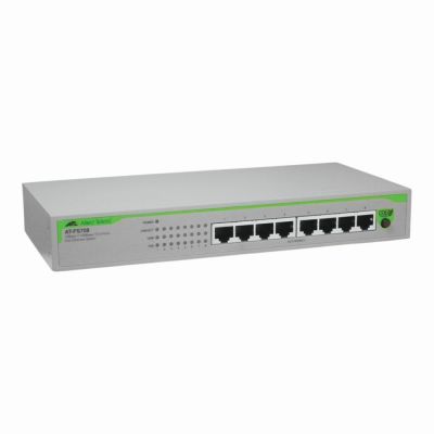 AT-FS708-10 Allied Telesis FS700 Series 8 x Ports 10/100Base-TX Rack-mountable Layer 2 Unmanaged Fast Ethernet Network Switch