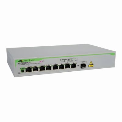AT-FS708/POE-10 Allied Telesis FS700 Series 8 x Ports 10/100Base-TX PoE Rack-mountable Layer 2 Unmanaged Fast Ethernet Network Switch
