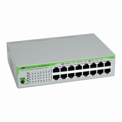 AT-GS900/16-10 Allied Telesis GS900 Series 16 x Ports 1000Base-T Rack-mountable Layer 2 Unmanaged Gigabit Ethernet Network Switch