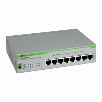 AT-GS900/8E Allied Telesis GS900 Series 8 x Ports 1000Base-T Rack-mountable Layer 2 Unmanaged Gigabit Ethernet Network Switch