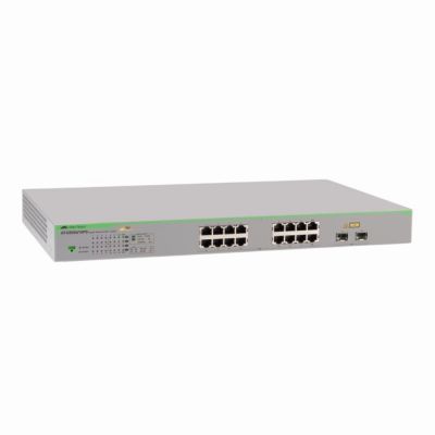 AT-GS950/16-10 Allied Telesis 16 x Ports 1000Base-T + 2 x Ports Combo SFP 1U Rack-mountable Layer 2 Managed Gigabit Ethernet Websmart Network Switch