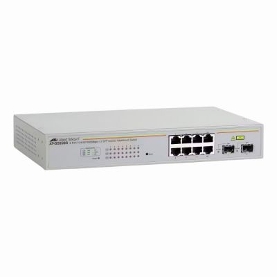 AT-GS950/8-50 Allied Telesis 8 x Ports 1000Base-T + 2 x Ports Combo SFP Rack-mountable Layer 2 Managed Gigabit Ethernet Websmart Network Switch