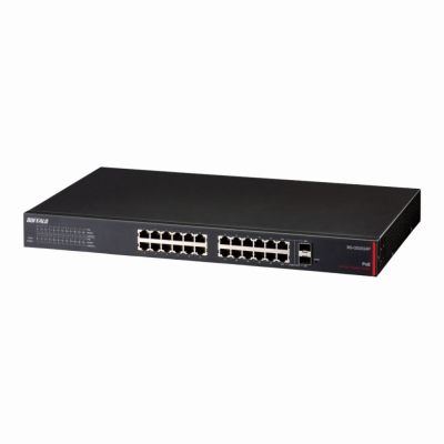BS-GS2024P Buffalo 24-Port x 10/100/1000Base-T, 1000Base-X Gigabit Ethernet Rack-Mountable Switch