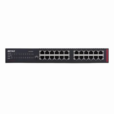 BS-GU2024 Buffalo 24-Ports 24 x RJ-45 10/100/1000Base-T Rack-mountable Wall Mountable Desktop Ethernet Switch