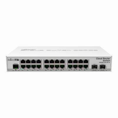 CRS326-24G-2S+IN Mikrotik 24-Port 10/100/1000Base-T RJ-45 2-Port 10GBase-X SFP+ Gigabit Ethernet Network Switch
