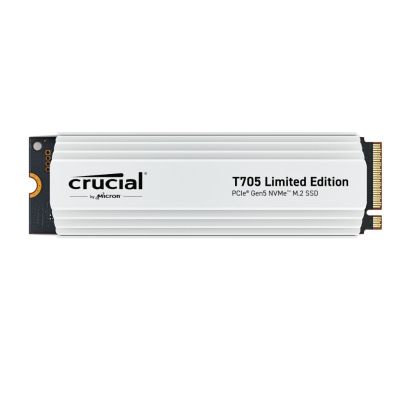 Crucial T705 2TB PCIe 5.0 NVMe M.2 SSD with Limited Edition White Heatsink