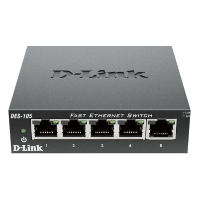 DES-105 D-Link 5-Port 10/100Mbps RJ-45 Ethernet Switch Compact Design