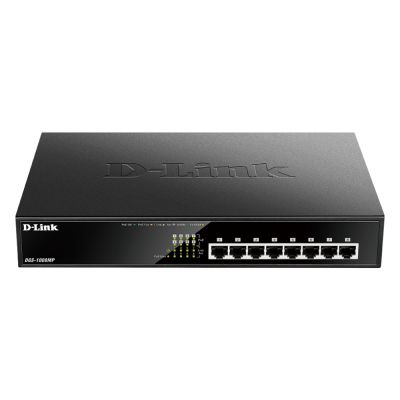 DGS-1008MP D-Link 8-Port PoE 10/100/1000Base-T Layer 2 Unmanaged Gigabit Switch