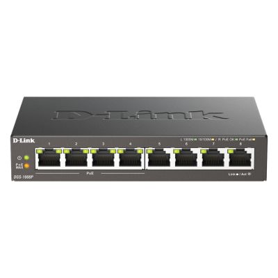 DGS-1008P/E D-Link 8-Port Gigabit PoE Unmanaged Switch Fanless