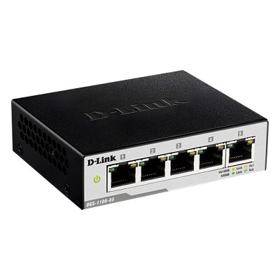 DGS-1100-05 D-Link 5-Port Gigabit Ethernet Switch Energy-Efficient Fanless