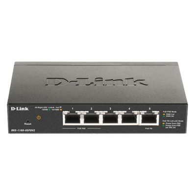 DGS-1100-05PD D-Link 5-Port PoE Gigabit Managed Switch Compact Design