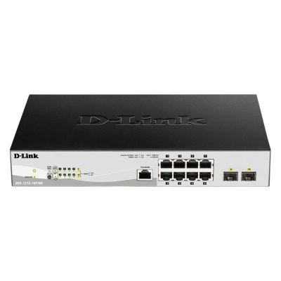 DGS-1210-10P/ME D-Link 8-Port PoE Managed Gigabit Switch with 2 SFP