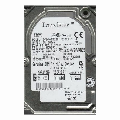 DADA-25120 IBM Travelstar 6GT 5GB 4.2K RPM IDE Ultra ATA/33 (ATA-4) 512KB Cache 2.5-inch Hard Drive for ThinkPad 2645 and 600