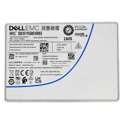 191PH Dell 3.84TB NVMe PCIe Gen4 x4 U.2 2.5-inch Read Intensive 1DWPD SSD