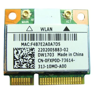 FXP0D Dell Wireless 1703 802.11b/g/n Wi-Fi + Bluetooth Mini PCIe WLAN Card