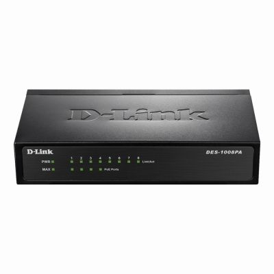 DES-1008PA D-Link 8 x Ports 10/100Base-FX Layer 2 Unmanaged Fast Ethernet Desktop Network Switch