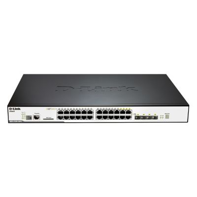 DGS-3120-24PC D-Link 20-Port PoE 1GBase-T + 4 Combo RJ-45/SFP Layer 3 Switch