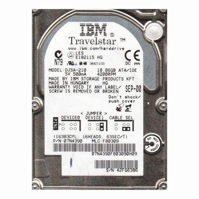 DJSA-210 IBM 10GB 4.2K RPM IDE Ultra ATA/66 (ATA-5) 512KB Cache 2.5-inch Hard Drive