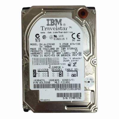 DKLA-23240 IBM Travelstar 4GN 3.2GB 4.2K RPM IDE Ultra ATA/33 (ATA-4) 463KB Cache 2.5-Inch Hard Drive