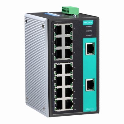 EDS-316 Moxa Industrial Unmanaged with 16 10/100BaseT(X) ports Ethernet Switch