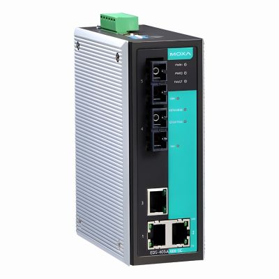 EDS-405A-SS-SC Moxa Entry-level managed with 3 10/100BaseT(X) ports, and 2 100BaseFX single-mode ports with SC connectors Ethernet switch