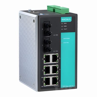 EDS-508A-MM-ST-T Moxa 6x 10/100BaseT(X) & 2x 100BaseFX Multi-mode ST Managed Ethernet Switch
