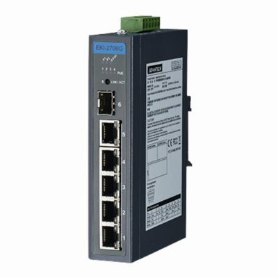 EKI-2706G-1GFPI-BE Advantech 4 x Ports 1000Base-T PoE + 1 x Port 1000Base-T + 1 x Port SFP Layer 2 Unmanaged Gigabit Ethernet Network Switch