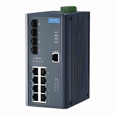 EKI-2712G-4FPI-AE Advantech 8 x Ports 1000Base-T PoE + 4 x Ports SFP Layer 2 Unmanaged Wide Temperature Industrial Switch
