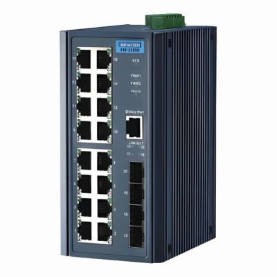 EKI-2720G-4F-AE Advantech 16 x Ports 1000Base-T + 4 x Ports SFP Layer 2 Unmanaged Gigabit Ethernet Industrial Switch
