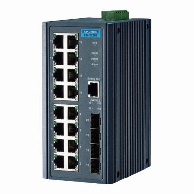 EKI-2720G-FI-AE Advantech 16 x Ports 1000Base-T + 4 x Ports SFP Layer 2 Unmanaged Gigabit Ethernet Industrial Switch