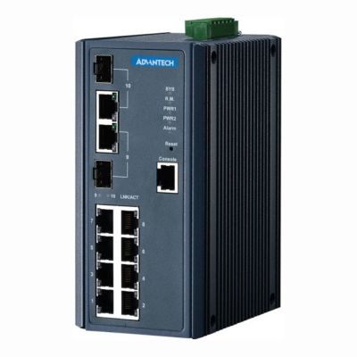 EKI-7710G-2CPI-BE Advantech 8-Port 1000Base-T PoE + 2 Combo SFP Layer 2 Switch