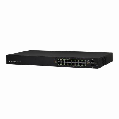ES-16-150W Ubiquiti EdgeSwitch 16 x RJ-45 Ports PoE+ 1000Base-T + 2 x SFP Ports Layer 2 Managed 1U Rack-Mountable Gigabit Ethernet Network Switch