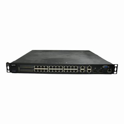 ES-3124PWR ZyXEL 3000 Series 24 x Ports PoE 10/100Base-TX + 2 x Ports 1GbE RJ-45 + 2 x Ports Dual-Personality SFP/RJ-45 Managed Rack-Mountable Fast Ethernet Switch