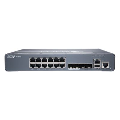 EX4000-12T Juniper Networks Compact Fanless Switch Offering 12 X 1GbE Non-PoE Access Ports 2 X 1/10G SFP+ Uplink Ports and 2 X 10G SFP+ Virtual Chassis (VC) Ports