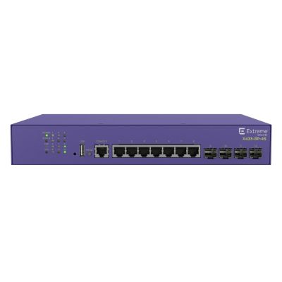 X435-8P-4S Extreme Networks 8 Gigabit PoE+ Ports 4x 2.5G SFP Slots Rack/Wall Mountable Layer 2 Ethernet Switch
