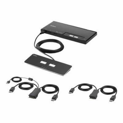 F1DN202MOD-PP-4 Belkin 2 x Ports Dual Head DP Modular Secure KVM Switch