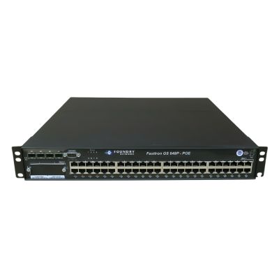 FGS648P-POE Brocade FastIron GS 48x RJ-45 PoE 10/100/1000Base-TX + 4x Combo SFP Layer 3 Managed 1U Rack-Mountable Gigabit Ethernet Switch
