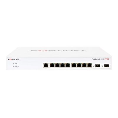 FS-108E-FPOE Fortinet FortiSwitch 100 Series 108E-FPoE 8 x RJ-45 Ports 1000Base-T + 4 x PoE Ports + 2 x Gigabit SFP Ports Layer 2 Managed 1U Rack-mountable Gigabit Ethernet Network Switch