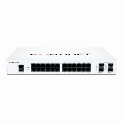 FS-124F-POE Fortinet FortiSwitch 100 Series 124F-PoE 24 x RJ-45 Ports PoE+ 1000Base-T + 4 x SFP+ Ports Layer 2 Managed 1U Rack-mountable Gigabit Ethernet Network Switch