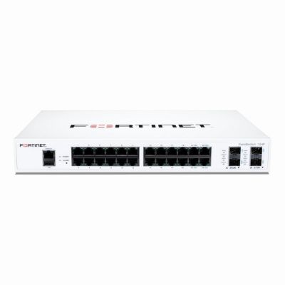FS-124F Fortinet FortiSwitch 100 Series 124F 24 x RJ-45 Ports 1000Base-T + 4 x SFP+ Ports Layer 2 Managed 1U Rack-mountable Gigabit Ethernet Network Switch