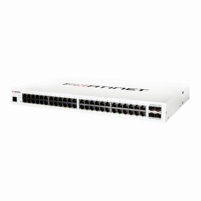 FS-148E Fortinet FortiSwitch 100 Series 48 x Ports 1000Base-T + 4 x Ports Gigabit SFP 1U Rack-mountable Layer 2 Managed Gigabit Ethernet Network Switch