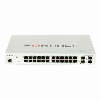 FS-224E-POE Fortinet FortiSwitch 200 Series 224E-FPoE 24 x Ports PoE+ 1000Base-T + 4 x Ports SFP Layer 3 Managed 1U Rack-Mountable Gigabit Ethernet Network Switch
