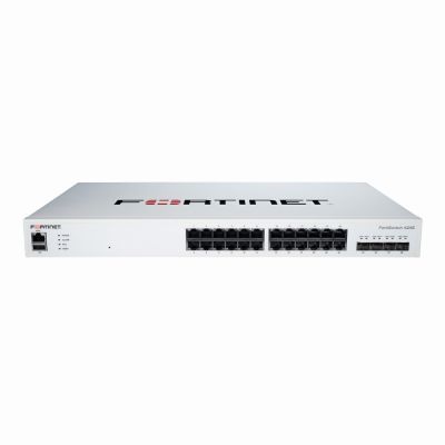 FS-424E-FPOE Fortinet FortiSwitch 400 Series 424E-FPoE 24 x RJ-45 Ports PoE+ 1000Base-T + 4 x SFP+ Ports Layer 2 Managed 1U Rack-mountable Gigabit Ethernet Network Switch