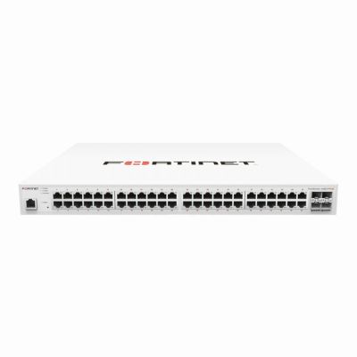FS-448D-FPOE Fortinet FortiSwitch 400 Series 448D-FPoE 48 x Ports 1000Base-T + 4 x SFP+ Ports Layer 2 Managed 1U Rack-mountable Gigabit Ethernet Network Switch