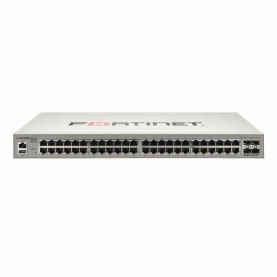FS-448E-FPOE Fortinet FortiSwitch 400 Series 448E-FPoE 48 x Ports 1000Base-T + 4 x SFP+ Ports Layer 2 Managed 1U Rack-mountable Gigabit Ethernet Network Switch