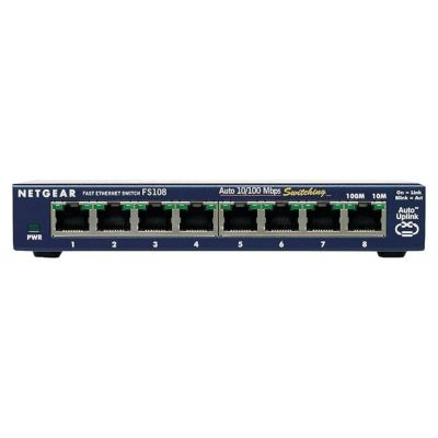 FS108-300UKS Netgear FS108 8-Port 10/100 Fast Ethernet Unmanaged Switch