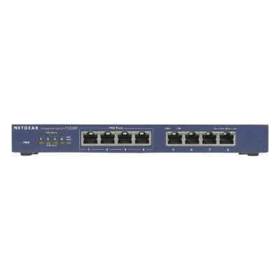 FS108P Netgear ProSafe 100 Series 8-Port (4x PoE) 10/100Base-T Desktop Unmanaged Fast Ethernet Switch