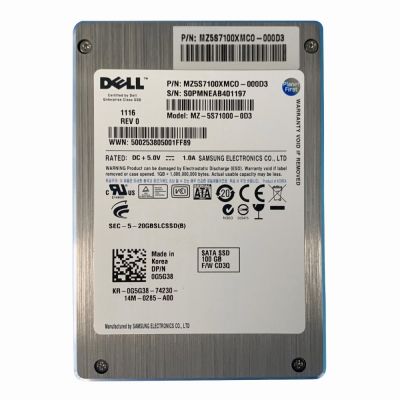 G5G38 Dell 100GB SATA 3Gb/s Hot-Pluggable 2.5-Inch Solid State Drive for PowerEdge Server