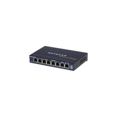 GS108 Netgear 8-Port 10/100/1000Base-T Unmanaged Gigabit Switch Rack-Mount