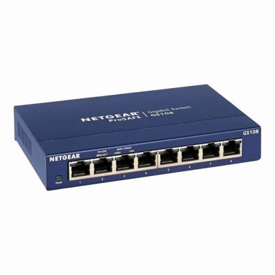 GS108V4 Netgear ProSafe 8 x Ports 10/100/1000Base-T Unmanaged Rack-mountable Gigabit Ethernet Smart Network Switch